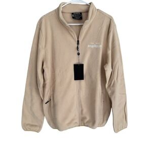 RawGear Mens Size L Bradley Martyn Sand Full Zip Fleece Mock Neck Jacket NWT NEW